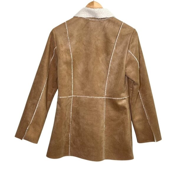 ✨ Winter-Ready Chic — Cabi Faux Suede Shearling Jacket Camel Tan XS Style 932 ✨ - Picture 9 of 13